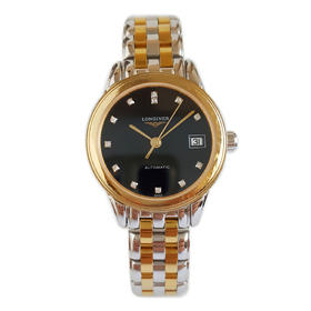 【95新】LONGINES浪琴L4.274.3.57.7自动机械机芯日期显示26MM（女款）军旗系列 精钢镀金170126NJS10