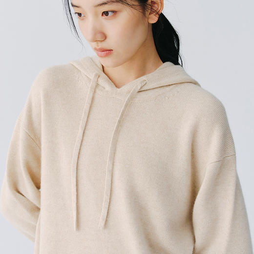东黎 • 复苏的呼吸 春日游望 山羊绒女士轻盈保暖连帽套衫 6144 商品图7
