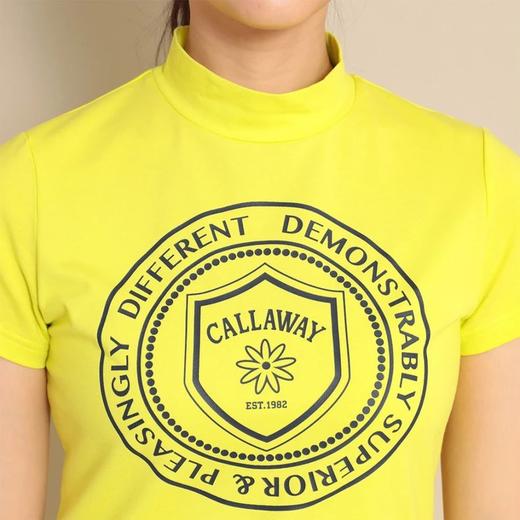 Callaway卡拉威高尔夫女装夏季 徽章印花半高领T恤短袖  时尚运动 商品图6