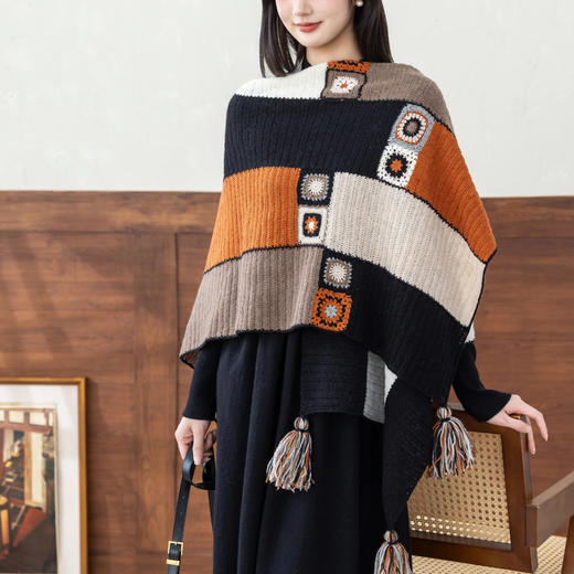 苏苏姐家长艺大披肩手工DIY编织钩针毛线团自制材料包 商品图2