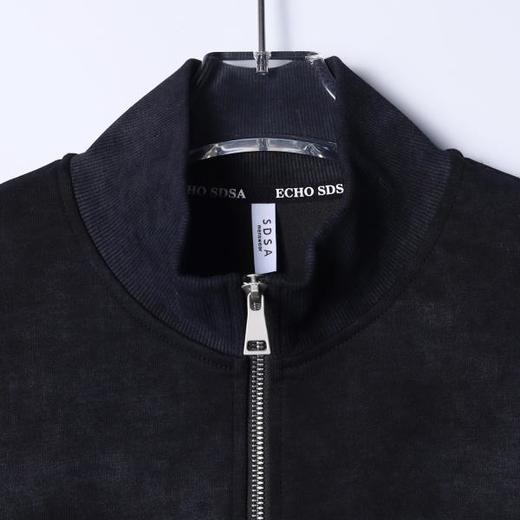 SDSA男装2026新款高贵轻奢韩版复古下摆拼接撞色拉链立领卫衣百搭 商品图1