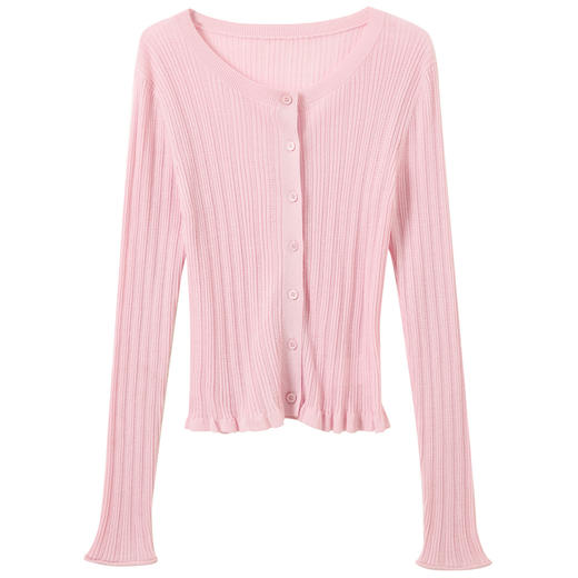 【莱赛尔亚麻】三彩2026春季新款修身针织衫短外套开衫空调衫M 商品图4