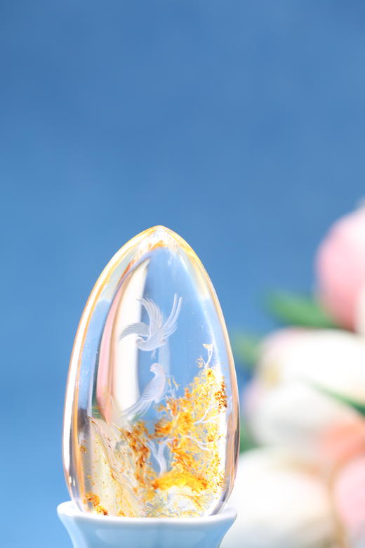 迷罗元和堂 白水晶黄胶花精雕喜鹊摆件 喜上眉梢高约7.9cm【器悟雅玩】 商品图2