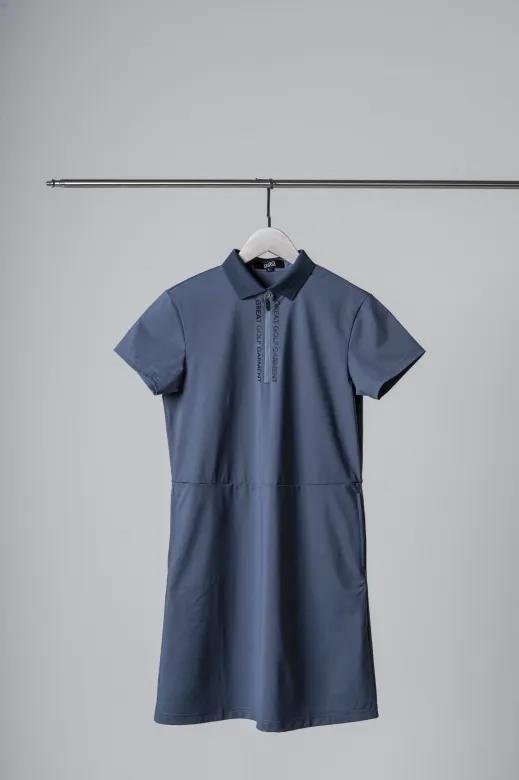 GGG高尔夫 女士夏季 弹力吸水速干 翻领半拉链连衣裙 商品图1