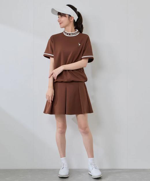 Jun & Rope  女士 初秋高尔夫 撞色线条套装 光滑针织小高领短袖卫衣+短裙 商品图0