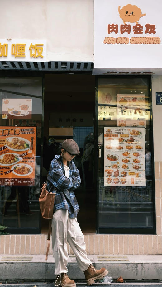 磨毛厚衬衫韩系格子外套 商品图1