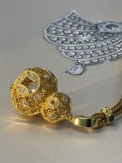 多喜乐 多福禄 葫芦在手  福禄我有 银镀金首饰 金玉满堂 福禄宝瓶  福禄花丝  （非质量问题 不退不换） 商品图2