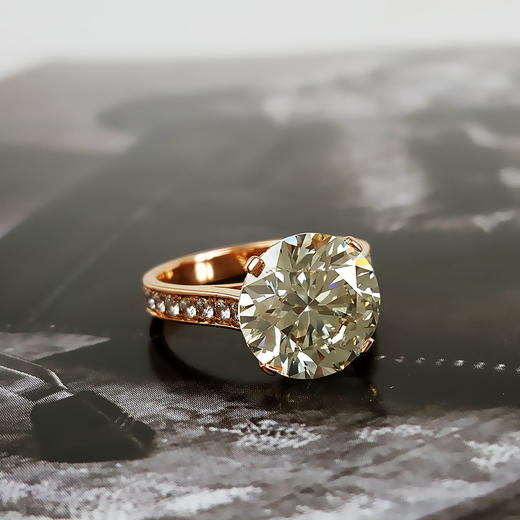 【天然正品】AU750玫瑰金经典简约四爪款5.02克拉钻石戒指14号（皆取最大值）260126JJ56 商品图5