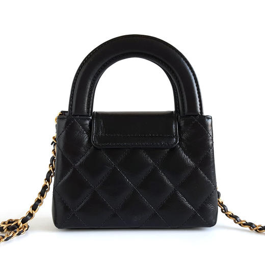 【98新】CHANEL香奈儿AP3435 B15566 94305黑金牛皮mini nano kelly链条单肩包女士310126AK02 商品图5