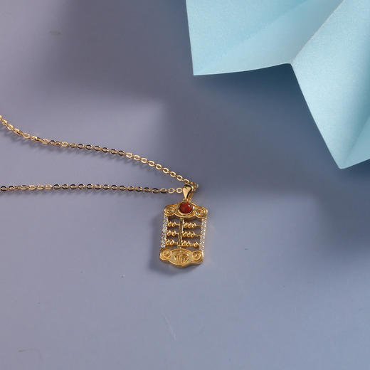 【宏艺珠宝】如意金算盘·银s925项链 商品图0