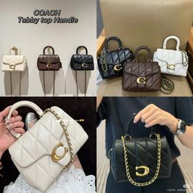 COACH tabby  handle 菱格刺绣 方胖子