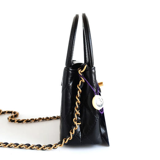 【98新】CHANEL香奈儿AP3435 B15566 94305黑金牛皮mini nano kelly链条单肩包女士310126AK02 商品图4