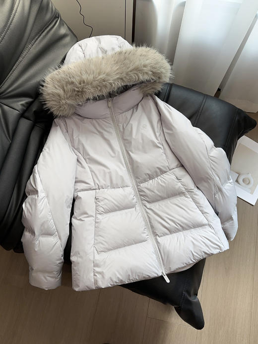 正品原单狐狸毛领新国标90白鸭绒收腰羽绒服 商品图10