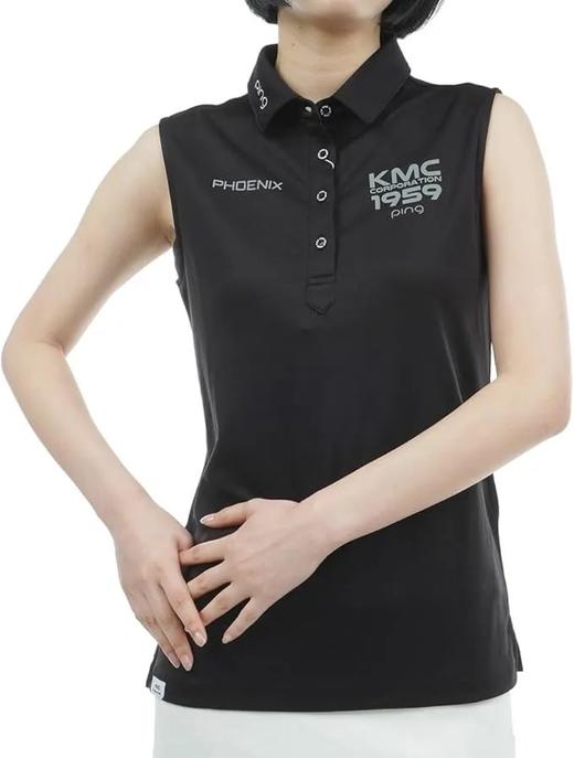 PING 高尔夫女士 夏季polo领T恤无袖背心 凉爽弹力纯色百搭 商品图7