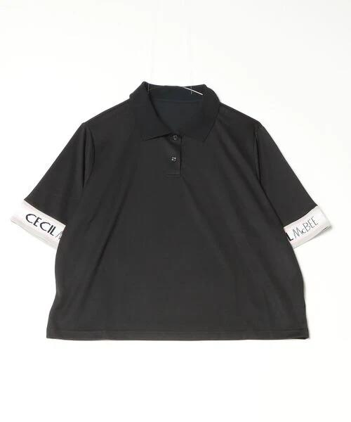CECIL McBEE 女士高尔夫 袖口提花POLO领短袖 宽松落肩五分袖 商品图10