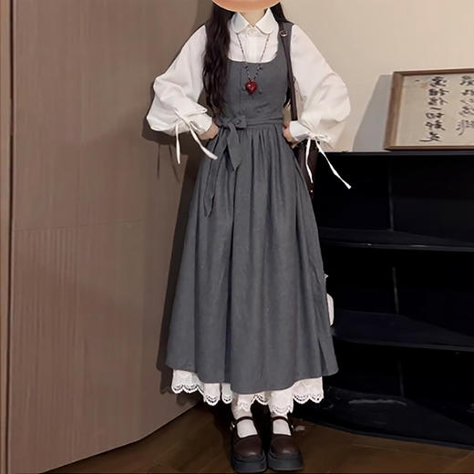 裁缝学苑AS637新款背带连衣裙衬衫套装纸样女装收腰长裙两件套样板 商品图4