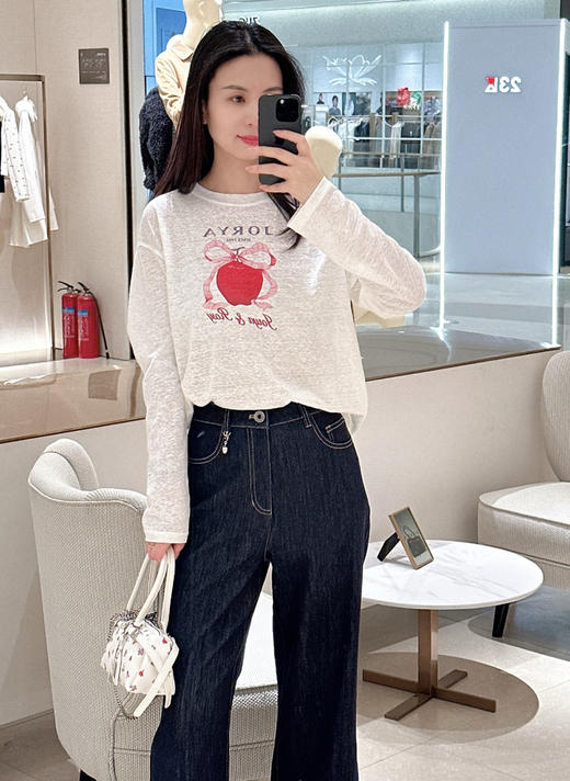 露思同款 渠道圆正 幸运果圆领长袖T恤 我穿XL贼宽松 商品图4