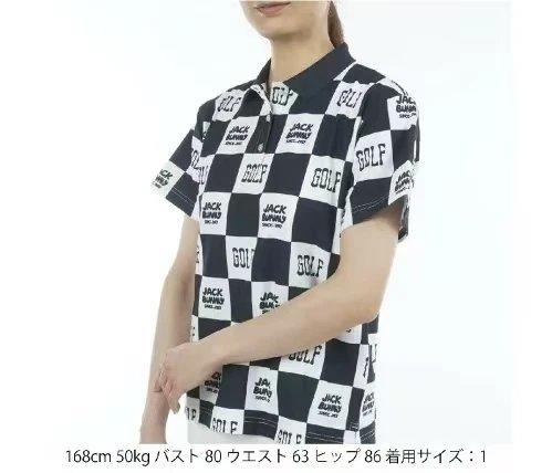 Jack Bunny 女款 高尔夫 双色格子logo印花透气速干polo领短袖T恤 商品图5