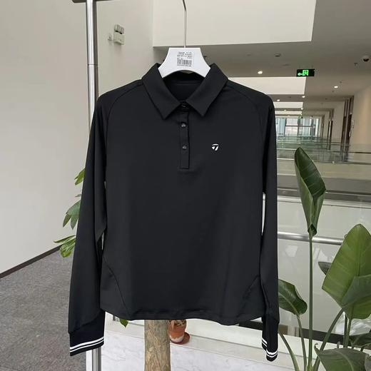 Taylormade  女士 秋季新款高尔夫 纯色修身弹力翻领长袖POLO衫 螺纹袖口 商品图1