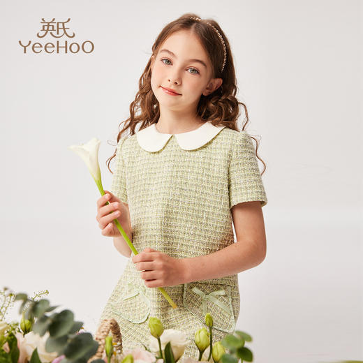 【英氏】【110-170】女童短袖小香风连衣裙 商品图3