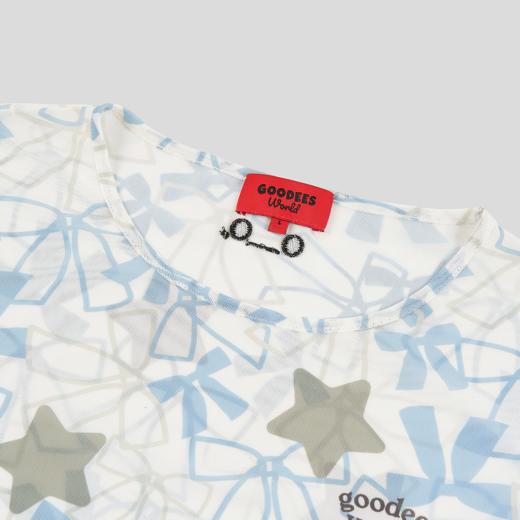 GOODBAI GOODEES 新款格纹撞色满印修身抽褶长袖T恤套头衫 商品图3