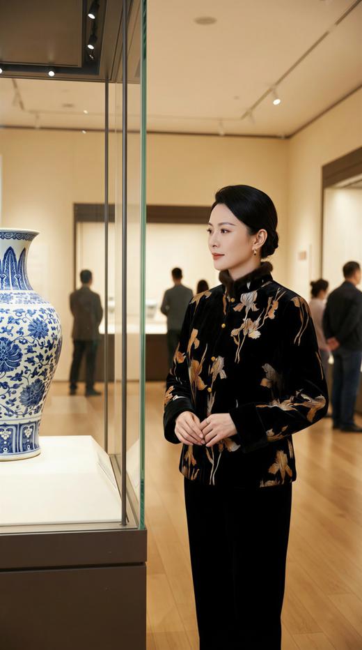 LIN HN 袖口撞色夹羊驼绒棉衣 商品图1