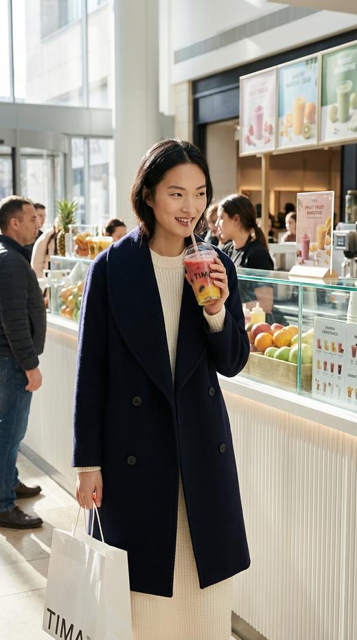 ROW双排扣青果领双面手工中长大衣 商品图1