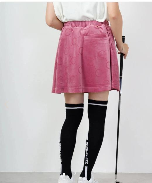 CECIL McBEE green 高尔夫女士 丝绒缎面短裙 松紧腰半身裙 垂坠感 商品图12