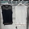 马克龙家春夏新款女士薄纱背心，清爽的混纺织物带来无负担的体验！搭配打底衣或单穿均可！夏季穿也丝毫不会热，春秋搭配调节冷热！撞色拼接，圆领包容减龄加上金色树脂logo，温柔有个性且随性，精致感十足！ 商品缩略图1