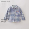 马克珍妮复古格纹男童透气棉麻衬衫2026年春装新款560220 商品缩略图0