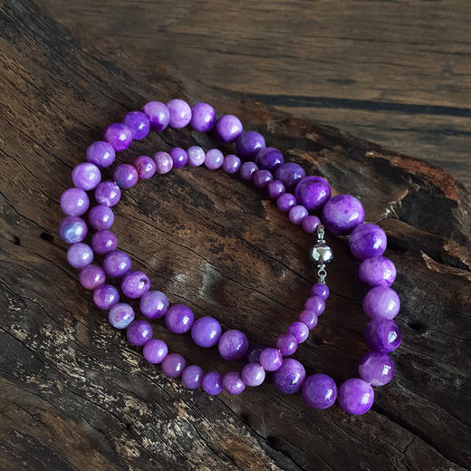 【天然正品】天然收藏级约5.5-13.0MM帝王紫色舒俱来塔链项链50CM 260126JJ40 商品图3