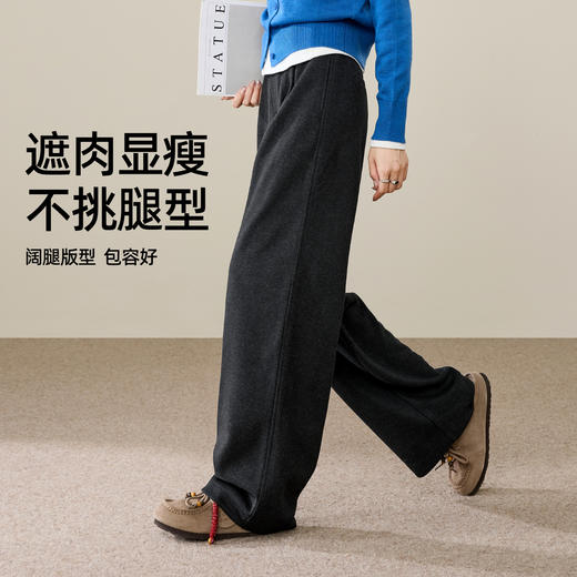 【即将下架！亏本售！西装阔腿裤】逸阳春秋醋酸羊毛高腰垂感显瘦宽松直筒裤8166 商品图4