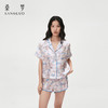 时髦印花』桑罗短袖睡衣套装桑蚕丝女休闲家居服可外穿 商品缩略图0