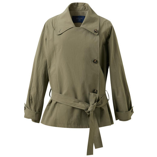 三彩独醒2026春季新款翻领风衣宽松中长外套休闲简约小个子F 商品图4