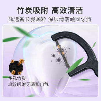 舒客专效洁齿牙线棒 便携牙签扁线专业清洁齿缝 50支*4盒新旧随机 /个人护理 /口腔护理 /牙线/牙线棒 商品图0