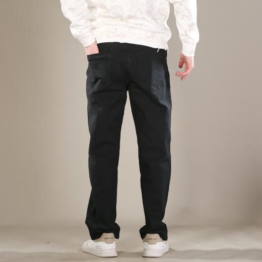 DRONKOO 2026 正常腰表袋皮标微弹中厚牛仔长裤 商品图4