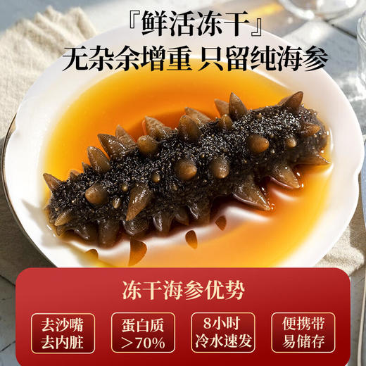 神农金康高档皮质大八拼海味礼盒465g【冻干海参8个】鲍鱼鱼翅年货礼盒 商品图1