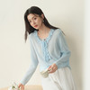 【严选】诗凡黎浪漫木耳边绑带V领针织衫2026春新款宽松微透气质长袖上衣7H2230411 商品缩略图0