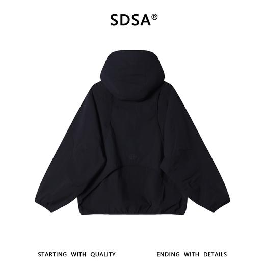 SDSA男装2026新款高贵轻奢百搭简约拼接纯色拉链立领连帽夹克时尚 商品图4