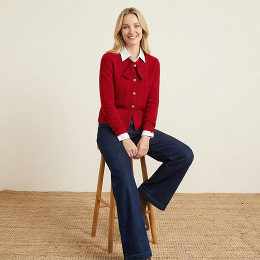 【咕咕同款】PALUOPO/PL女开衫ET23999R-A/约重340g 红色帕罗 商品图12