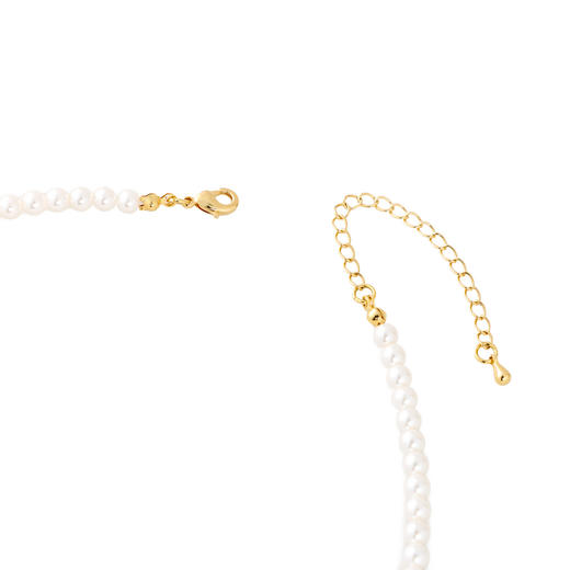 三彩2026新款镀金包边贝壳吊坠项链小米珍珠简约通勤约会温柔气质 商品图4