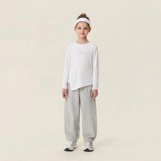 [尖叫薄]马克珍妮元气运动女童棉麻折边T恤2026年春装新款560236 商品图3