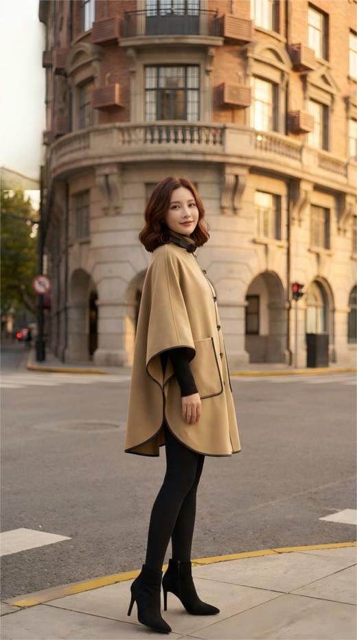 Anica HN 立领斗篷双面手工大衣 商品图6