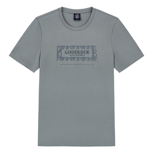 德鲨短袖印花圆领T恤男青年夏新款立体烫钻休闲上衣打底衫 商品图4