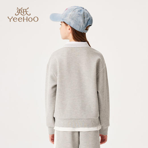 【英氏】【110-170】女童春秋华夫格卫衣 商品图9