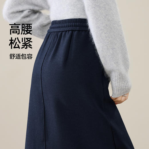 【优雅-加厚-半身裙】逸阳早春羊毛针织高腰中长A字版加厚半裙8501A 商品图4
