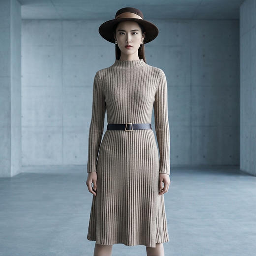 【咕咕同款】PALUOPO/PL半高领女裙(不配腰带)ET255117R/约重425g帕罗 商品图10