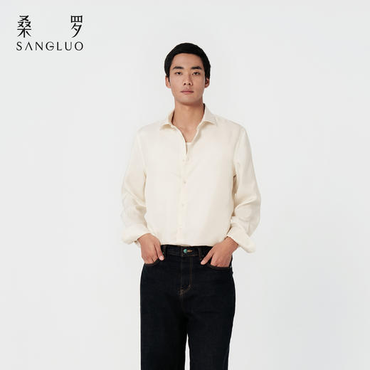 男士送礼』桑罗可机洗衬衫桑蚕丝休闲商务通勤长袖内搭 商品图3