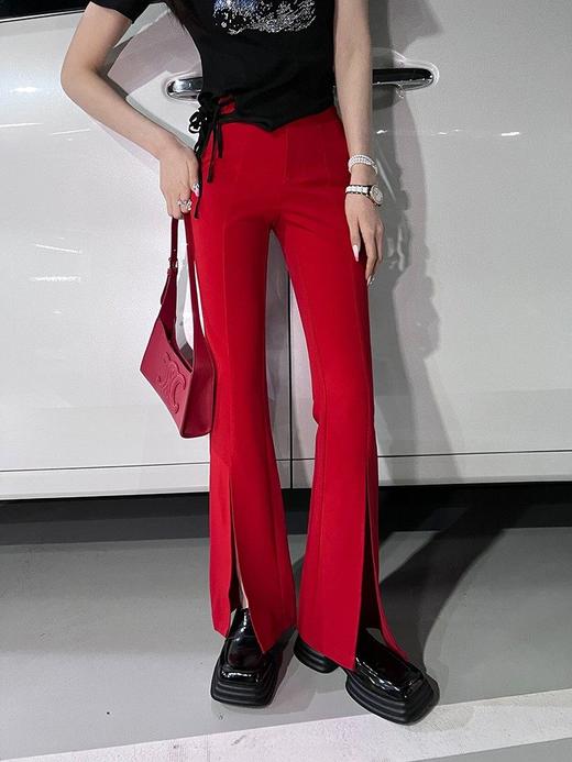 【孤品样衣，不退不换】没有天生模特腿 那就用这条开叉喇叭裤穿出来弹力裤 商品图0