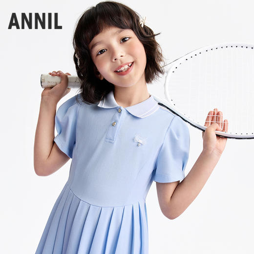 女童翻领短袖连衣裙夏季新款安奈儿童装EG623528 商品图1
